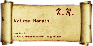 Krizsa Margit névjegykártya